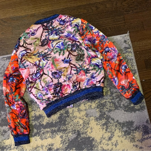 H&M Floral Silk Bomber Jacket Size 4 Excellent Condition Sold Out - Picture 6 of 8